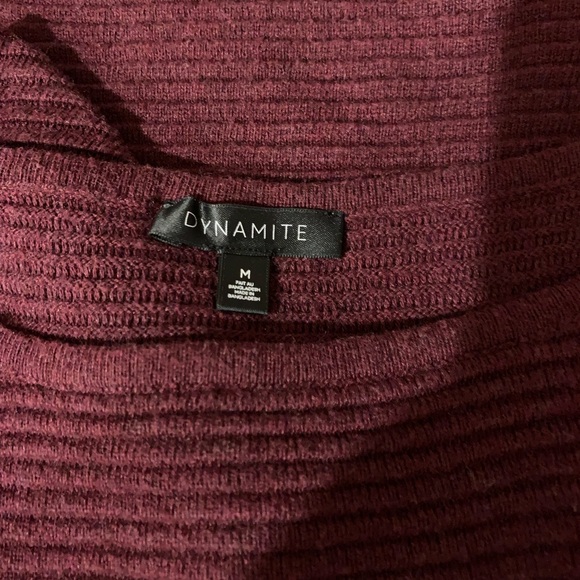 Long sleeve top from Dynamite size medium, burgundy red. - Picture 2 of 2